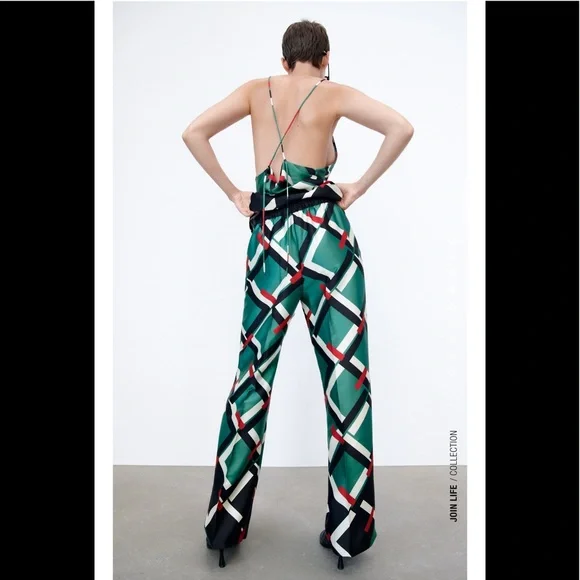 ZARA 2 Piece Geometric Print Pants M and Shirt S - Picture 4 of 5